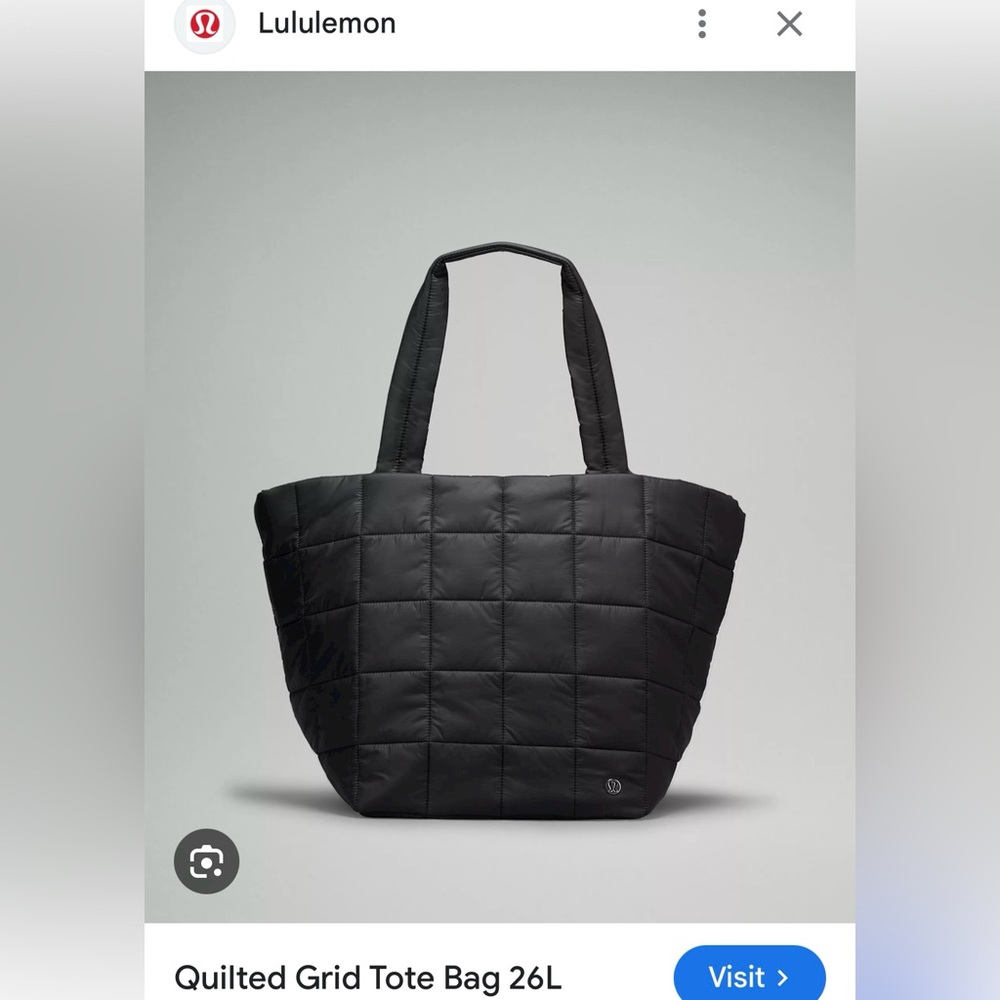 Lululemon quilted grid 26L tote bag
